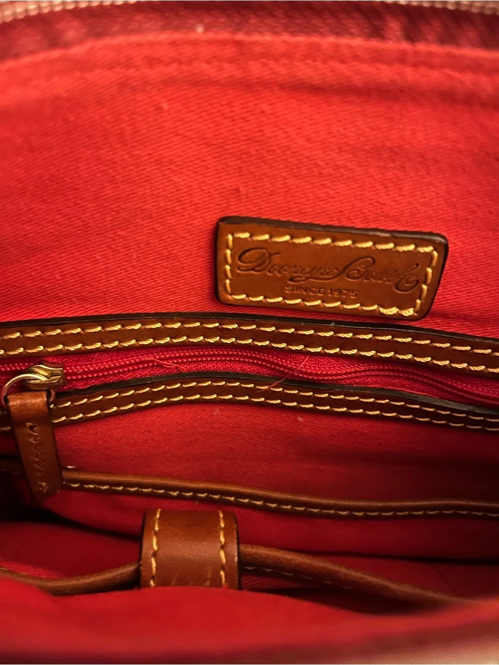 Dooney & Burke Crossbody Bag EUC Orange/ Navy Stripe